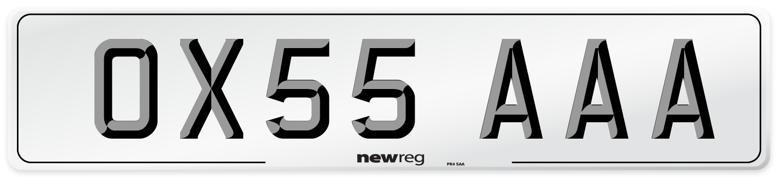 OX55 AAA Number Plate from New Reg
